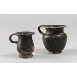 TWO BLACK PAINTED JUGS, IV-III CENTURY A.C