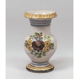 SMALL MAIOLIA VASE,19TH CENTURY Marked 'M' under the base. H. cm. 16. PICCOLO VASO IN MAIOLICA,