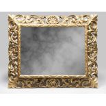 GILTWOOD FRAME OF MIRROR, NORTHERN ITALY 19TH CENTURY Full frame engraved with flower trunks.