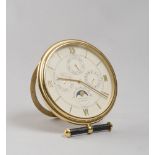 WALL CLOCK, BRAND VAN CLEEF & ARPELS with circular brass case and quadrant with daters and lunar