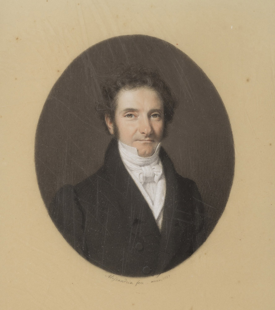 GIUSEPPE ALESSANDRIA (Active in Turin, ca. 1800 - 1858) PORTRAIT OF GENTLEMAN Crayons and pencil