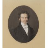 GIUSEPPE ALESSANDRIA (Active in Turin, ca. 1800 - 1858) PORTRAIT OF GENTLEMAN Crayons and pencil