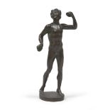 ITALIAN SCULPTOR, 19TH CENTURY YOUTH SATYR DANCER WITH CROTS Burnished bronze sculpture, h. cm. 25