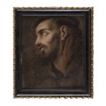 PAINTER FROM BOLOGNA , 17TH CENTURY SAINT FRANCIS Oil on canvas, cm. 24 x 20 Framed PITTORE