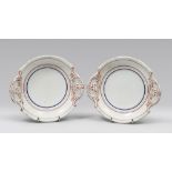 TWO CERAMIC DISHES, NAPLES 19TH CENTURY with white enamel, with red and cobalt threads. Marcati '