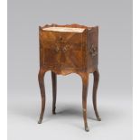 EBONY BEDSIDE, GENOA, 18TH CENTURY One drawer, two doors. Measures cm. 58 x 46 x 33. RARO COMODINO