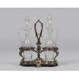 SILVER-PLATED CRUET LATE 19TH CENTURY Measurements cm. 32 x 26 x 14. OLIERA IN METALLO ARGENTATO,