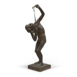 ITALIAN SCULPTOR, LATE 19TH CENTURY IN HEIGHT Burnished bronze sculptor, measures cm. 59 x 15 x 15