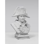 BISCUIT NAPOLEON BUST, MID 20TH CENTURY with plinth base. Signed on back. Measures cm. 42 x 30 x 20.