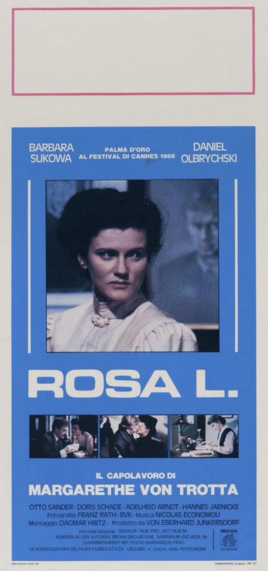 ROSA L. Manifesto del film diretto da Margarethe von Trotta nel 1986. Fu presentato in concorso al