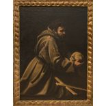 ROMAN PAINTER, 17TH CENTURY SAINT FRANCIS IN MEDITATION Oil on canvas, cm. 128 x 92 PROVENANCE Roman