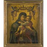 Southern Italian painter, 17th century The Virgin of the Scapular Oil on canvas, cm. 69 x 57