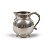 SILVER PITCHER, LONDON 1783 with a smooth body, with a worn handle. Silversmith William