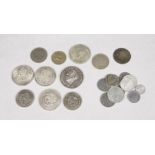 LOT OF TWO VARIOUS COINS, SOME IN SILVER of various nationalities, including Mexico, France and