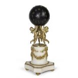 Celestial-map clock, 19th century In bronze and marble, with a ball-shaped dial supported by