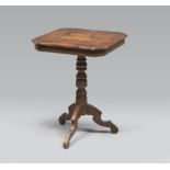 SMALL EBONY PURPLE TABLE, SORRENTO 19TH CENTURY with boxwood inlaid with Saint George and the