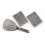 TOLETTA SERVICE IN SILVER, ITALY XX CENTURY composed of a small mirror and two compact