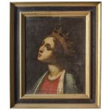 FLORENTIN PAINTER, 17TH CENTURY ANNOUNCED VIRGIN Oil on canvas, cm. 46 x 33.5 In frame CONDITION