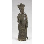 A Japanese bronze sculpture, depicting Juichimen Kannon, keeping the vase of immortality. 18th