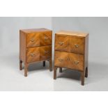 PAIR OF CHERRY NIGHTSTANDS, EMILIA EARLY 19TH CENTURY with boxwood and ebony purple tabby threads.