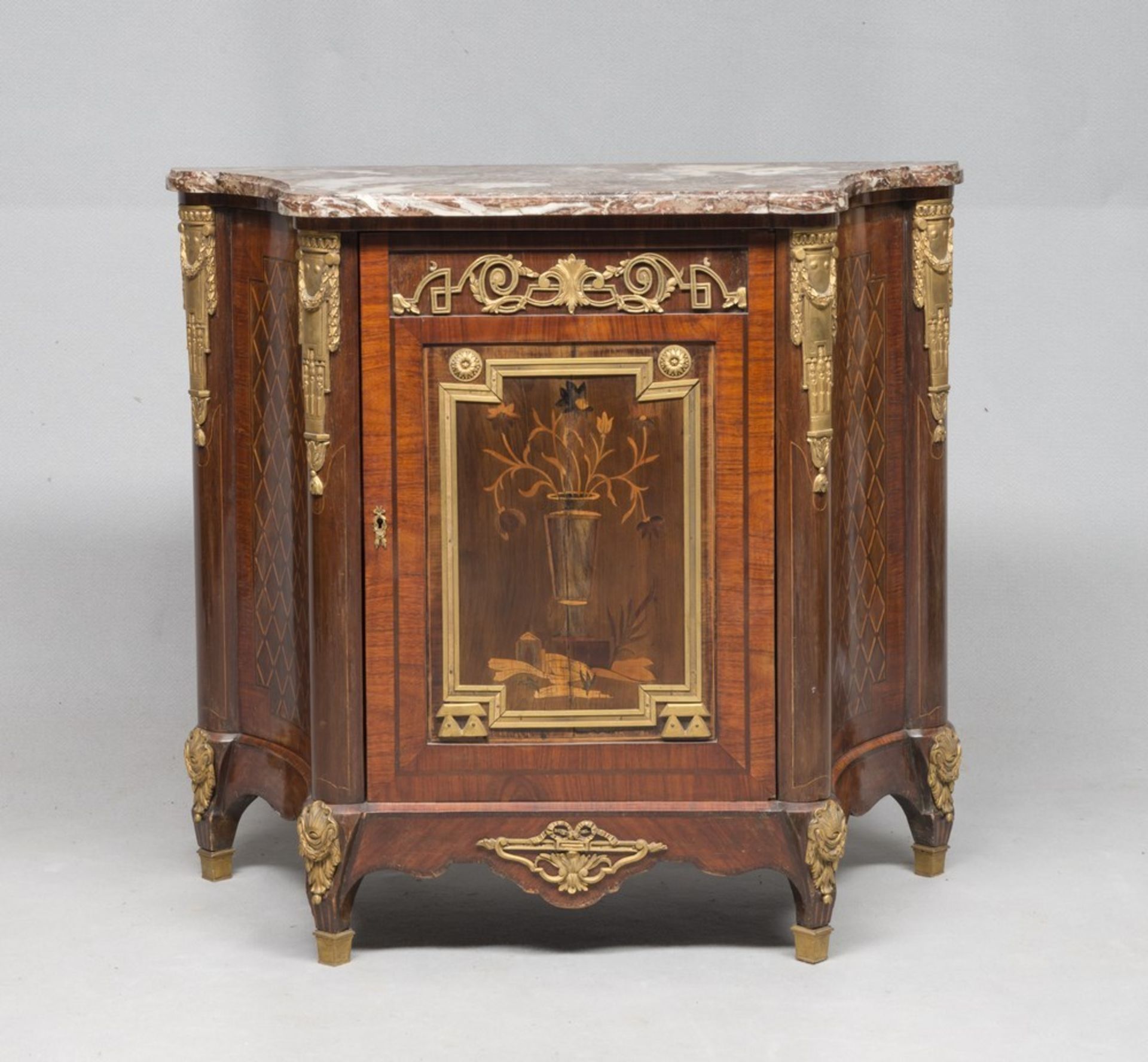 BEAUTIFUL VIOLET WOOD SIDEBOARD, PROBABLY FRANCE, LATE PERIOD LOUIS XVI with threads in rosewood and