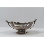 CENTER IN SILVER, ITALY 1944/1968 smooth body, with a curved edge, perforated base with floral