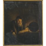 HOLLAND PAINTER, 19TH CENTURY THE ASTRONOMER Oil on panel, cm. 26.5 x 22.4 In frame PITTORE