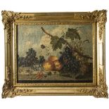 NEAPOLETAN PAINTER, 19TH CENTURY FRUIT STILL-LIFE ON A MARBLE TABLE Oil on canvas, cm. 42 x 54.5