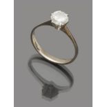 SOLITAIRE RING in 18 kt white gold, with brilliant round cut. Brilliant ct. 1.00, VS clarity,