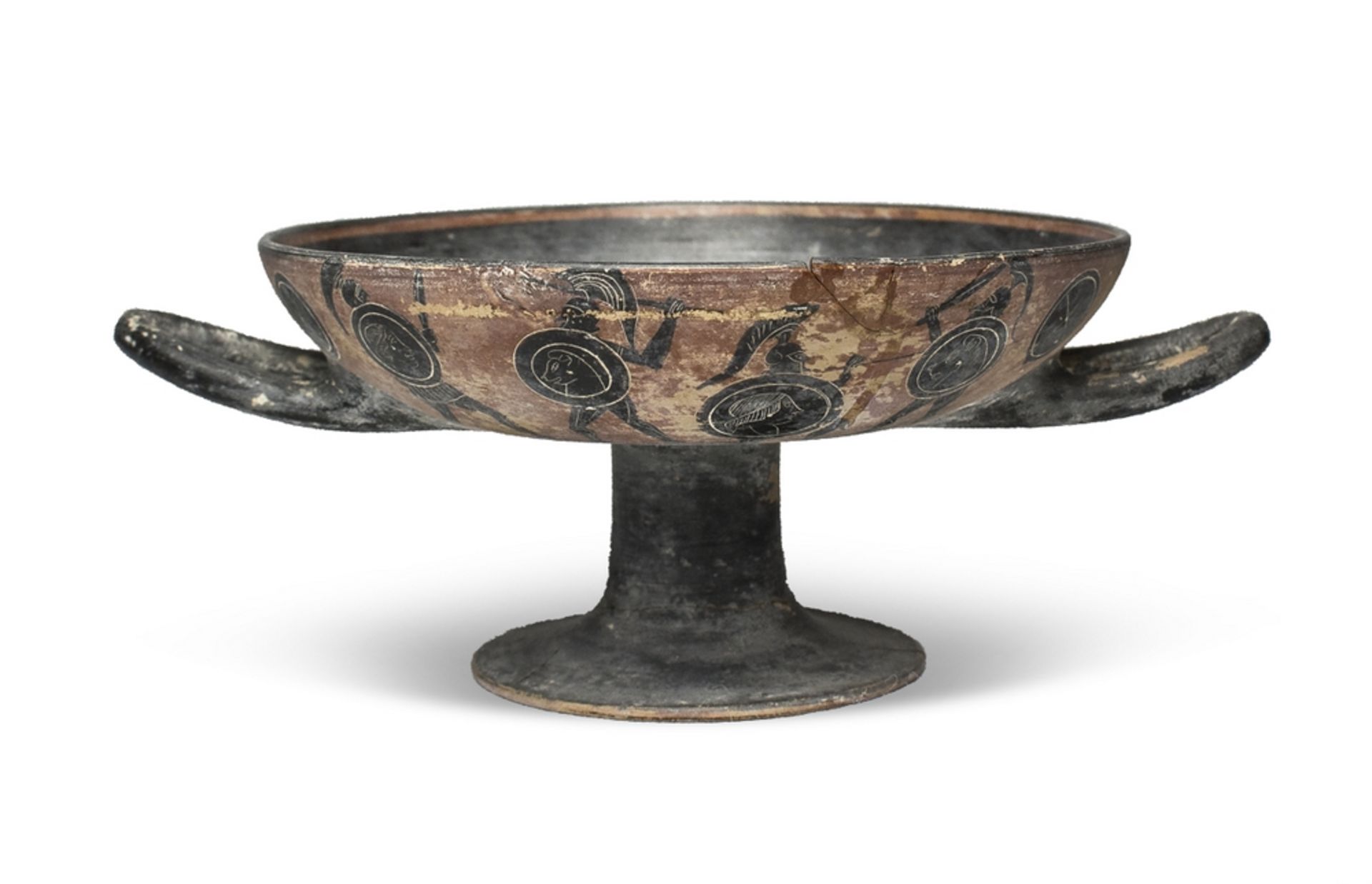 REPRODUCTION OF KYLIX WITH BLACK FIGURES, 20TH CENTURY