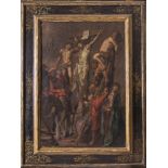 NORTHERN ITALIAN PAINTER, LATE 16TH, EARLY 17TH CENTURY CHRIST CRUCIFIED BETWEEN TWO THIEVES Oil