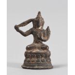 A small Thai bronze sculpture, depicting the Bodhisattva Manjushri. 20th century. h. cm. 6.5 .