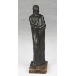 ITALIAN SCULPTOR, EARLY 20TH CENTURY DANTE Bronze patina green, cm. 25 x 6 x 9 Marble Base