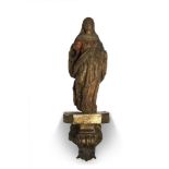 Sculpture of the Virgin, central Italy 17th century In polychrome lacquered wood. Complete with