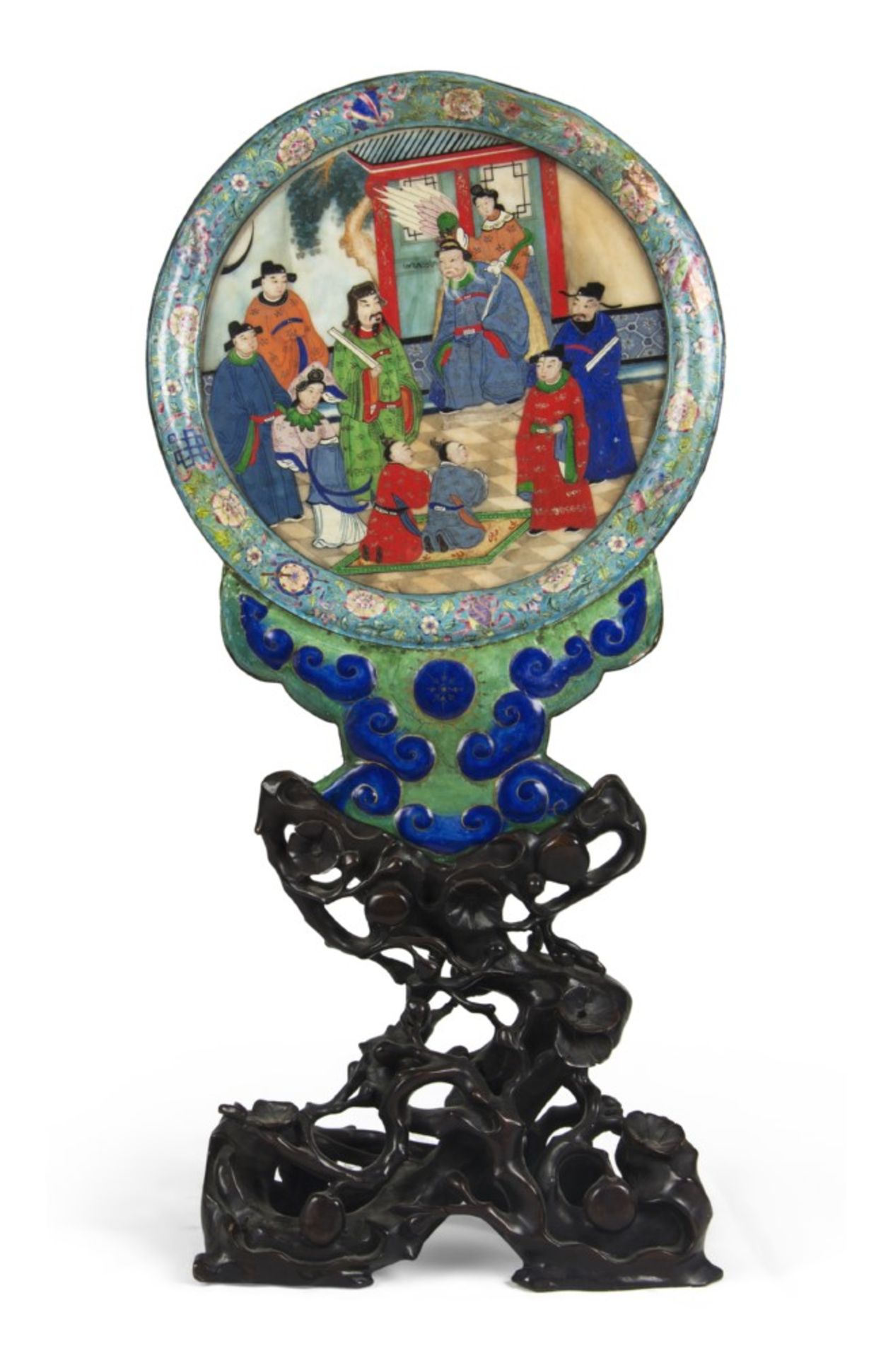 A small Chinese cloisonnè metal screen. 19th century. Measures cm. 76 x 33 x 15. PICCOLO PARAVENTO