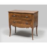 SMALL CHEST, TUSCAN 19TH CENTURY with reserves and threads in pink and box ebony. Two drawers on the