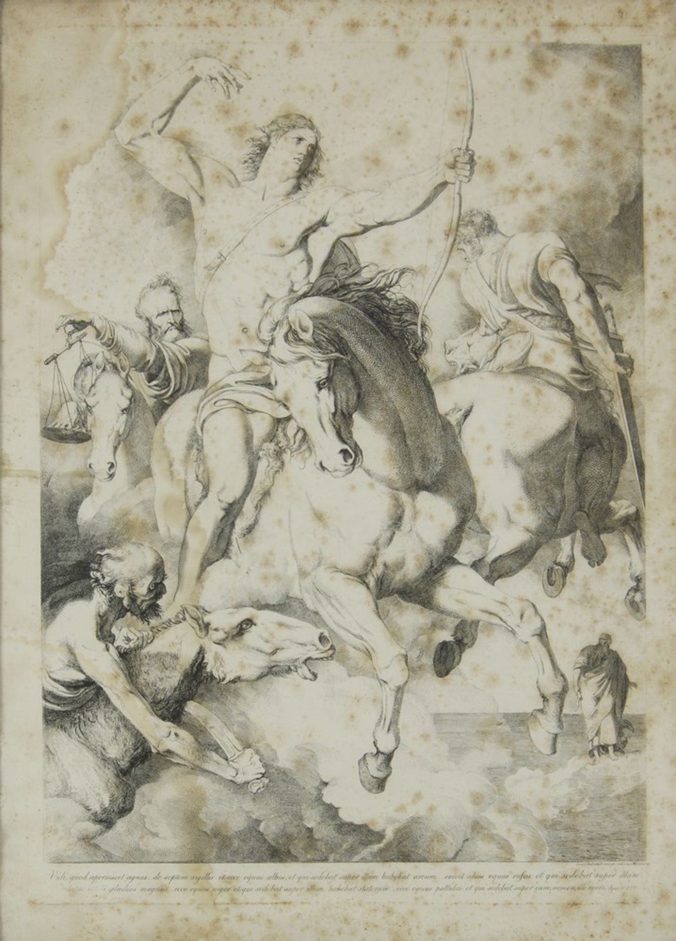 LUIGI SABATELLI (Florence 1772 - Milano 1850) VISUAL OF APOCALISSE Engraving, cm. 68.5 x 49.5. LUIGI