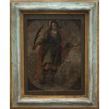 TARDOMANIERIST VENETIAN PAINTER HOLY WITH PALM OF MARTYRY Oil on canvas, cm. 23.5 17.8 Lacquered