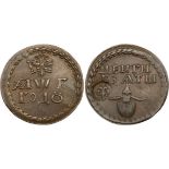 RUSSIAN COINS AND HISTORICAL MEDALS, PETER I, 1689-1725, Beard Token ?A?E (1705). 5.43 gm. Bit ?3893