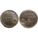 RUSSIAN COINS AND HISTORICAL MEDALS, PETER I, 1689-1725, Beard Token ?A?E (1705). Another as