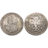 RUSSIAN COINS AND HISTORICAL MEDALS, PETER I, 1689-1725, Poltina 1722. BCEPOCC?ICK?I, Pellet above