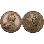 RUSSIAN COINS AND HISTORICAL MEDALS, MEDALS OF PETER I, 1689-1725, Medal. Bronze. By T. Ivanov. 47