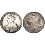 RUSSIAN COINS AND HISTORICAL MEDALS, CATHERINE I, 1725-1727, Rouble 1725 C??. 28.28 gm. Mint letters