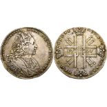 RUSSIAN COINS AND HISTORICAL MEDALS, PETER II, 1727-1730, Rouble 1727 C??. 28.4 gm. ?EPP? in