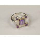 OPAL & AMETHYST RING.