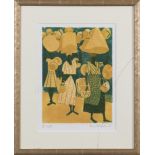 Rupert Shephard (1909-1992) The Basket Carriers, linocut, signed and numbered 13/50 11" x 8".