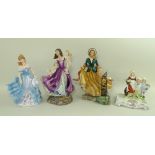 A collection of ceramic figurines, comprising a Yardley English Lavender figural soap dish,