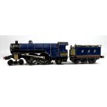 A Meccano and scratch built 3 inch gauge 4-4-2 loco and 6 wheel tender, 'Coronation', GER,