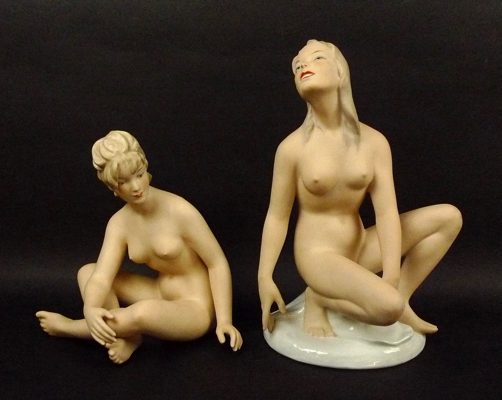 A group of Wallendorf porcelain female nude figurines,