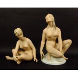 A group of Wallendorf porcelain female nude figurines,